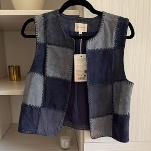 Sezane Eliot Jacket Suede Patchwork Vest